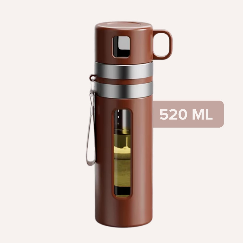 Infus’Go™ - Bouteille à thé isotherme avec tasse intégrée 🚶