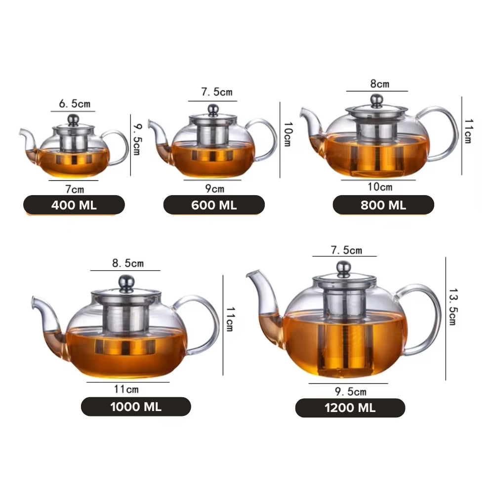 Théière en verre avec tasses