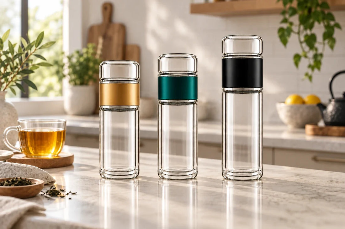 Bouteille infuseur Infus'Tout en 280, 350 et 420 ml côte à côte