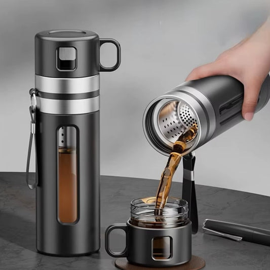 Infus’Go™ - Bouteille à thé isotherme avec tasse intégrée 🚶