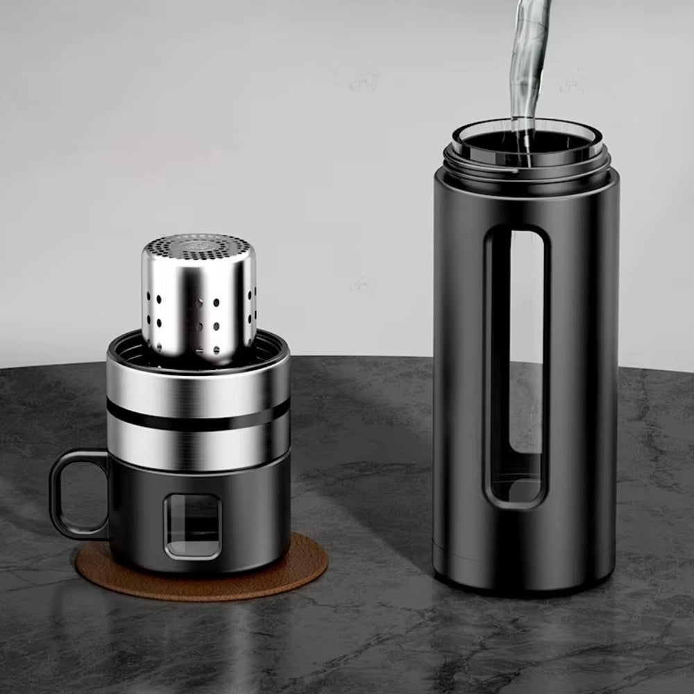 Infus’Go™ - Bouteille à thé isotherme avec tasse intégrée 🚶