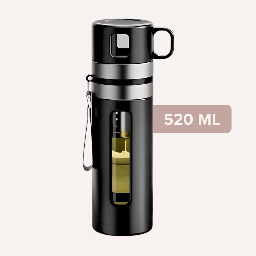 Infus’Go™ - Bouteille à thé isotherme avec tasse intégrée 🚶