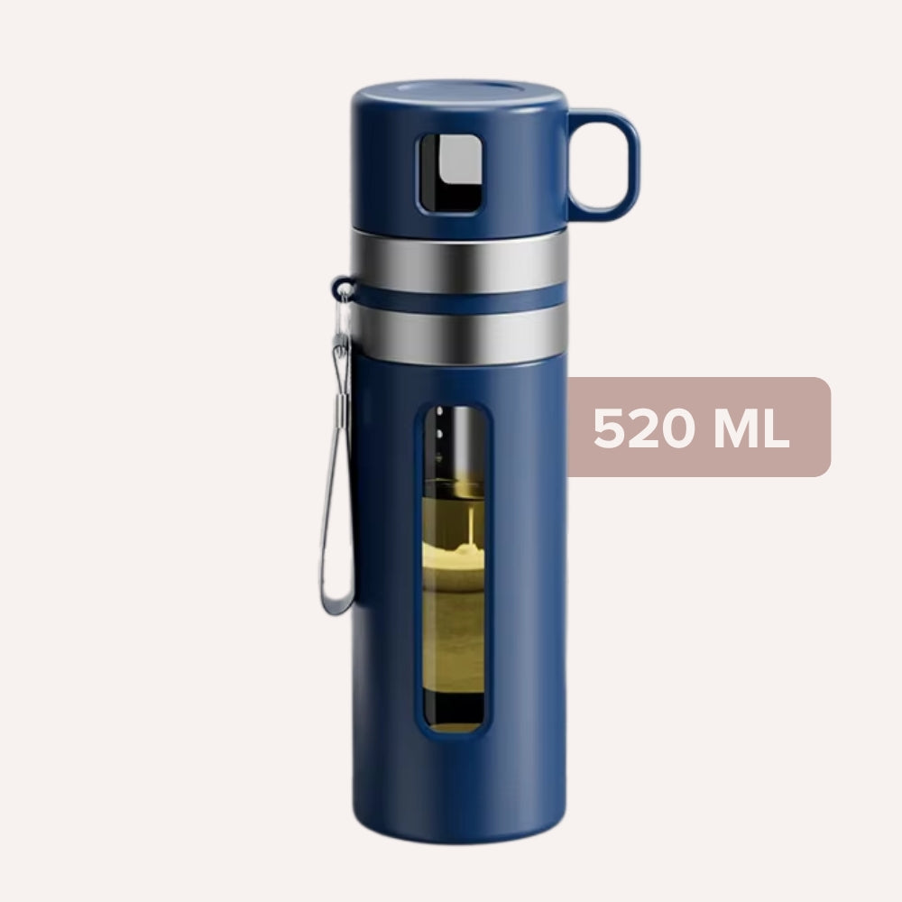 Infus’Go™ - Bouteille à thé isotherme avec tasse intégrée 🚶