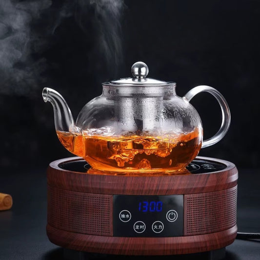 Théière en verre avec tasses