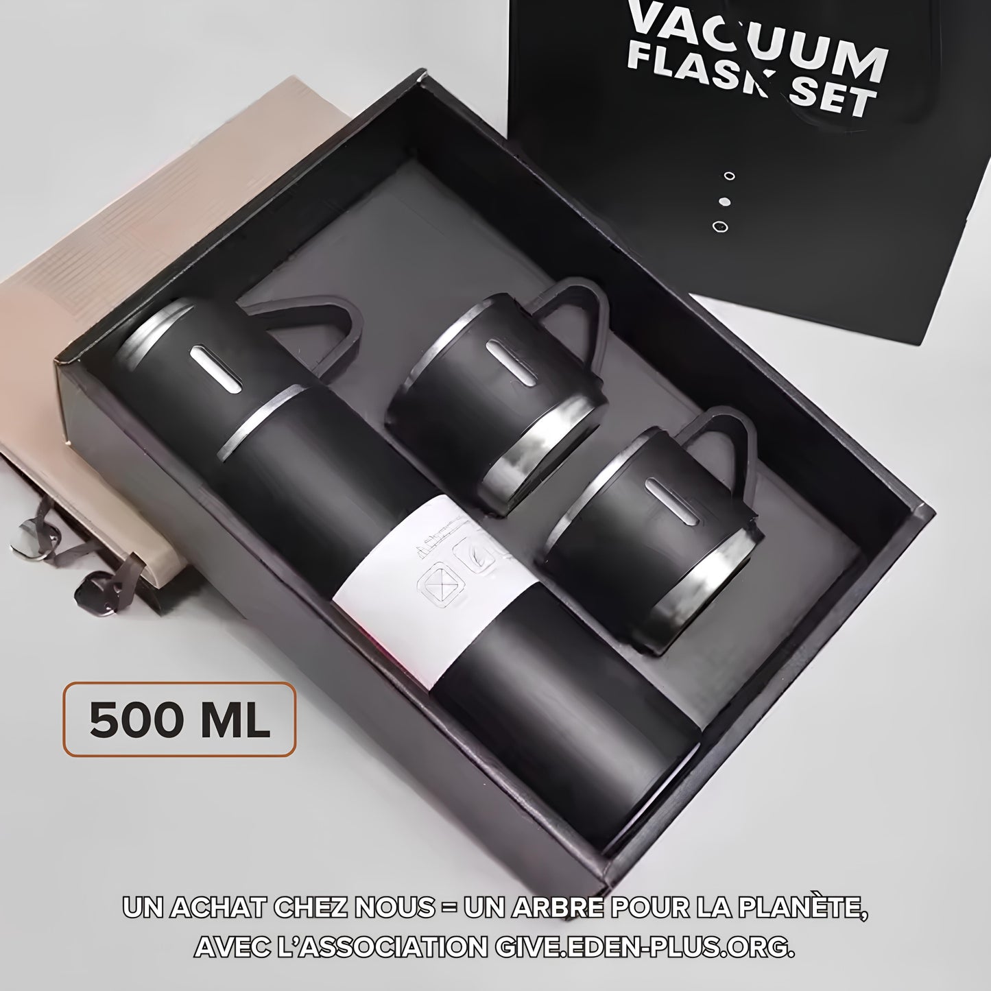 Thermos "Vacuum" + 3 tasses